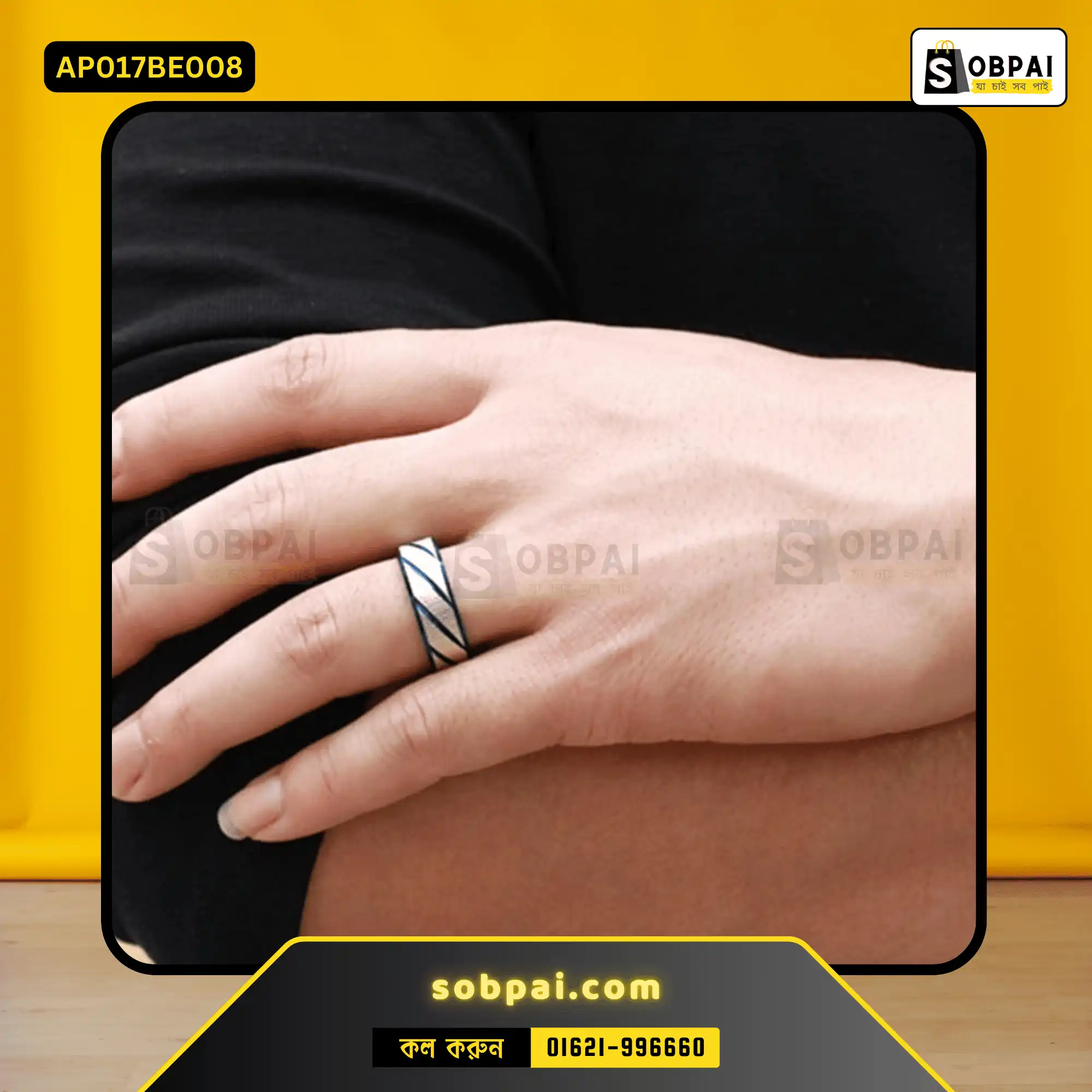 Elegant Stainless Steel CZ Rings for Women - (Blue) - Image 3