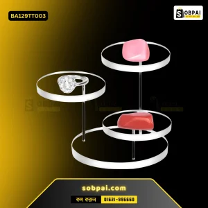 3-Layer Acrylic Rotating Jewelry & Cake Display Stand ? Round ( Transparent)