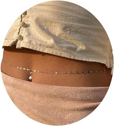 Boho Waist Chain Simple Bikini Belly Chains Summer Body Chain Beach Body Accessories Jewelry for Women Girls - SobPai Beach Bikini Belly Waist Chain - Image 3