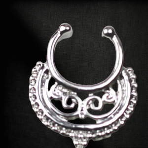 SobPai Silver Color Nose Ring Hoop - Trendy Faux Clip Rings Clicker for Women, Round Shape, Stainless Steel Acrylic Piercing Jewelry, Hypoallergenic and Versatile, No Actual Piercing Required