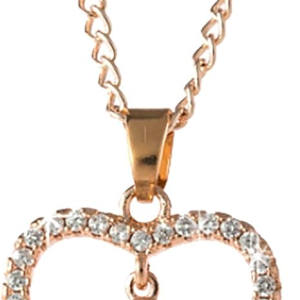 SobPai Women's Trendy 'S' Alphabet Pendant Necklace with Zircon Love Letter, Rose Gold, 43+6cm, Mood Tracker, Fashion Jewelry