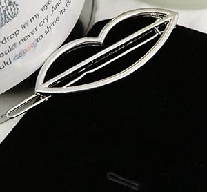 SobPai Elegant Geometric Heart Silver Hair Pin for Women - Durable Alloy Snap Clip, Perfect for Wedding, Prom, and Daily Use - 1pc