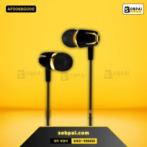 Wired In-Ear Stereo Headphone with Mic (Black gold)