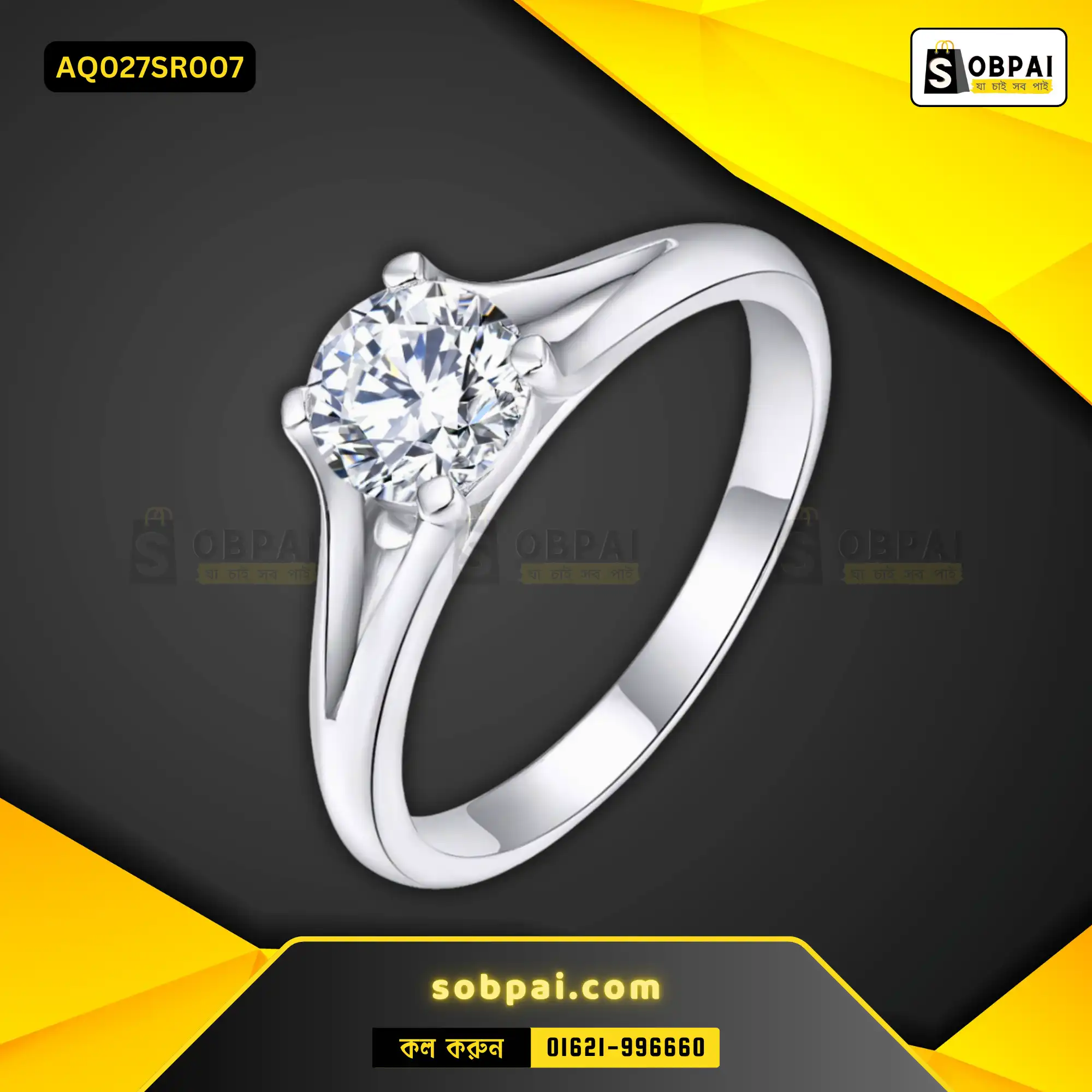 Elegant Crystal Stainless Steel Women?s Rings (Silver - 7) - Image 3