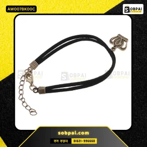 Elegant Lace Bracelet with Double-Layer Charm - Black