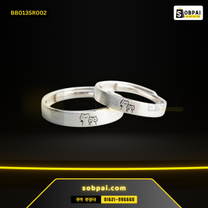 Romantic Eternal Love Black & White Rings -Silver