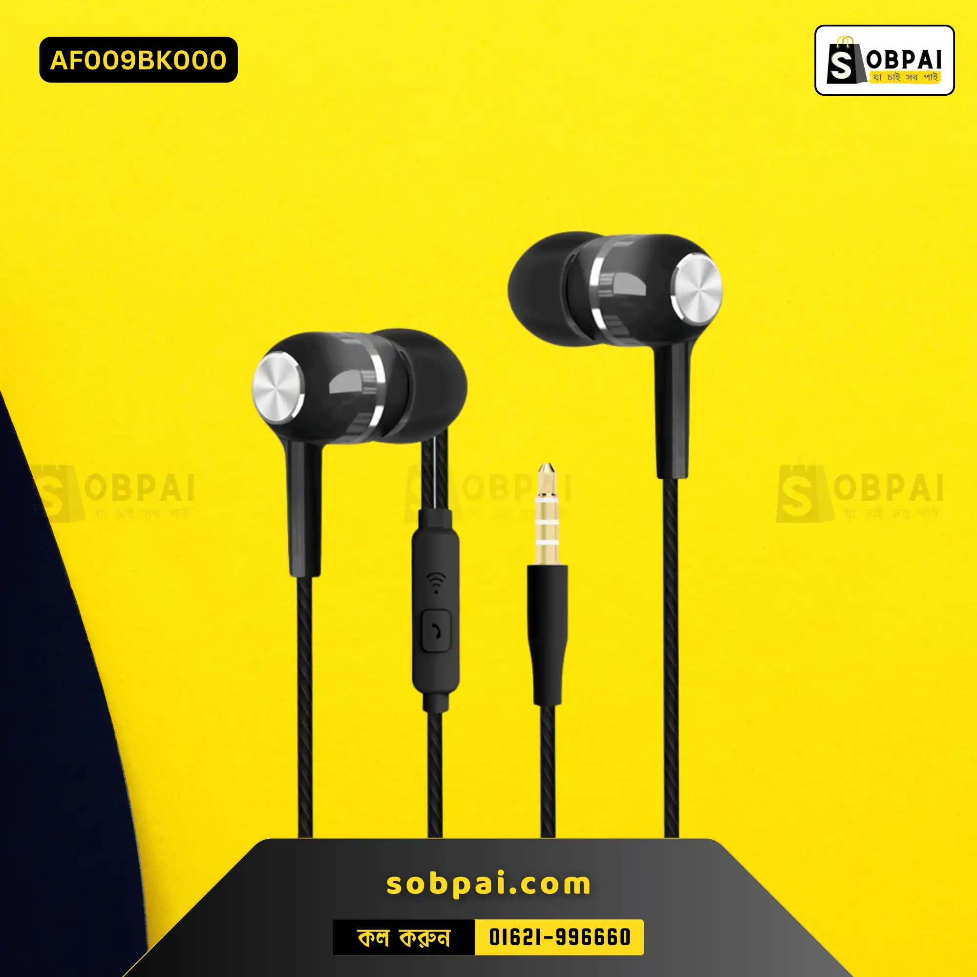 High-Quality Wired Sport Headphones with Mic(Black)