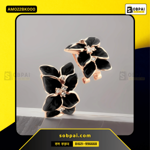 Stylish Crystal Stud Earrings for Women (Black)