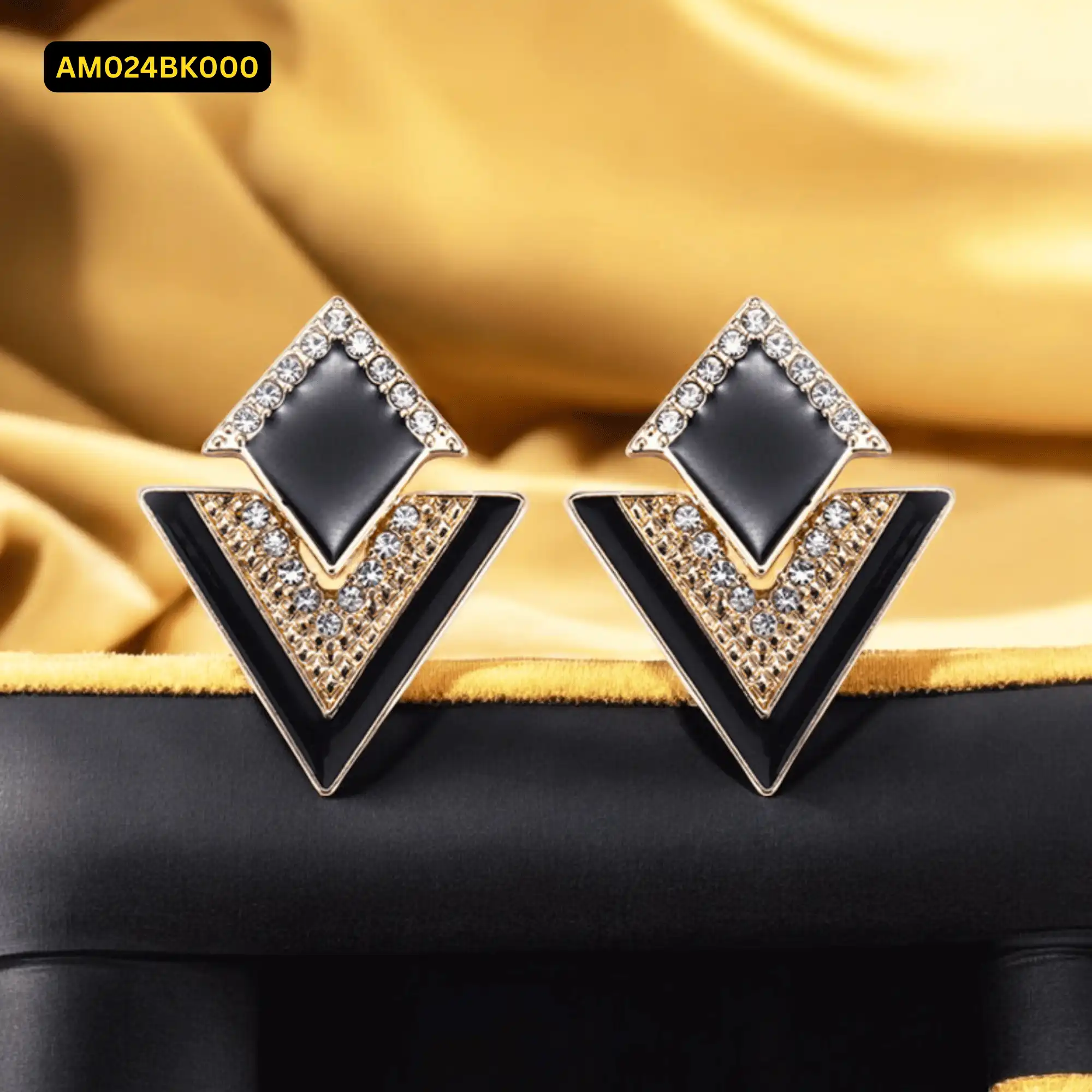 Stylish Triangle Earrings for Women (Black)