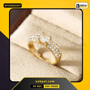 Stylish Zircon Rings for Women in Bangladesh (Gold-7)