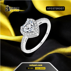 SobPai Double Fair Fashion Crystal Love Heart Shaped Wedding Rings for Women, AAA+ Cubic Zircon Engagement Ring, Glamour Fashion Jewelry R841