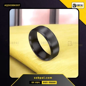 Men's Classic Titanium Black Ring Band - 7