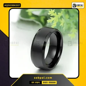 Men's Classic Titanium Black Ring Band - 7