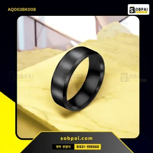 Men's Classic Titanium Black Ring Band - 8