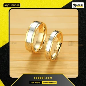 Elegant Stainless Steel Couple Wedding Ring (Silver - 8)