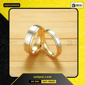 Elegant Stainless Steel Couple Wedding Ring (Silver - 9)