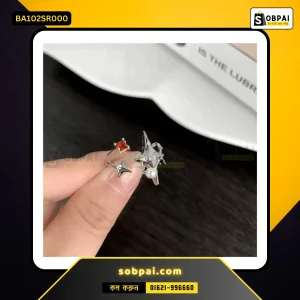 Irregular Zircon Star Party Ring (Resizable) -  silver