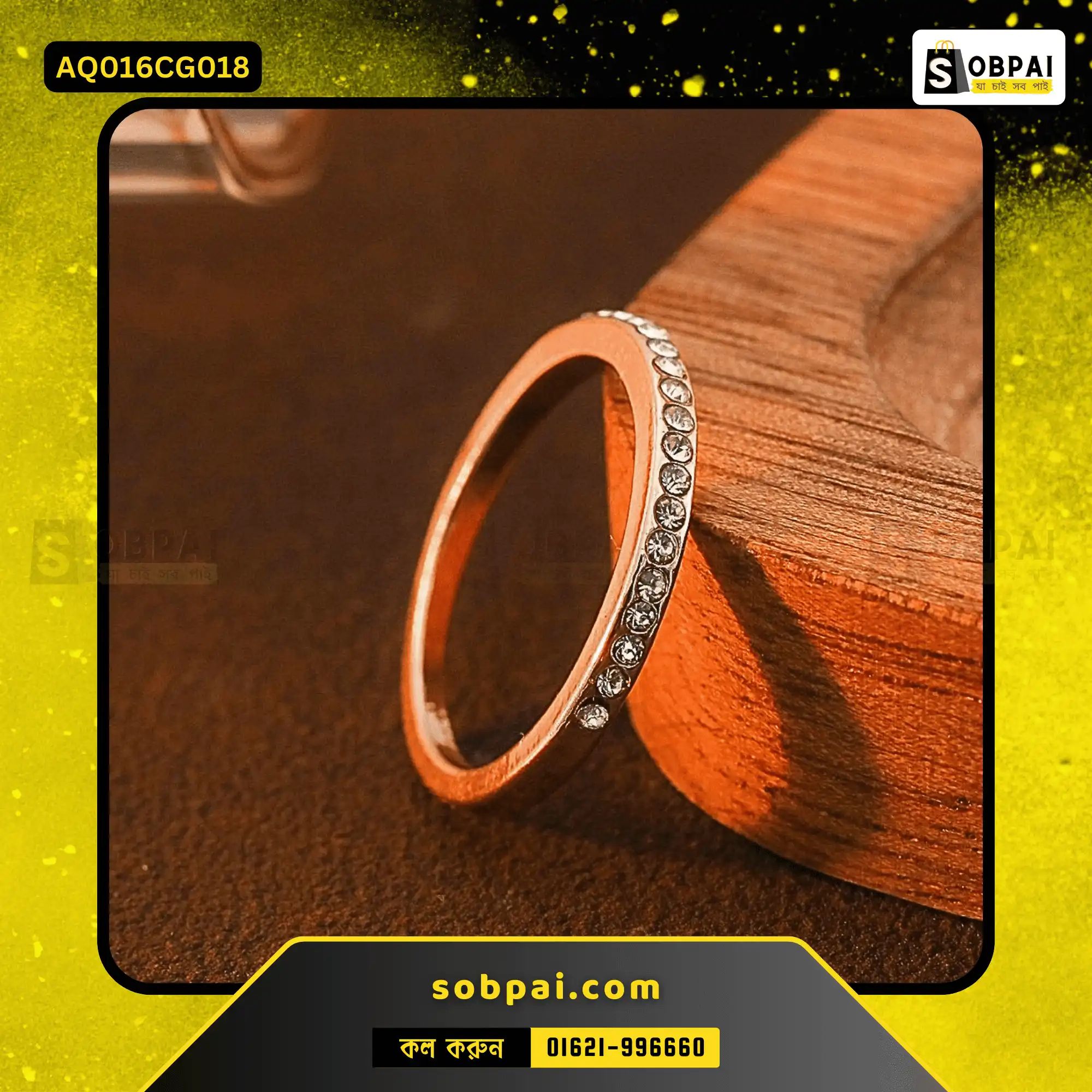 Elegant Crystal Finger Ring for Women (Gold - 18) - Image 4