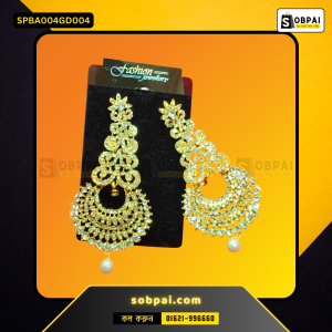 Antique Gold Diamond White Stone Earrings