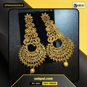 Antique Gold Diamond White Stone Zirconia Earrings