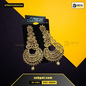 Antique Gold Diamond White Stone Zirconia Earrings