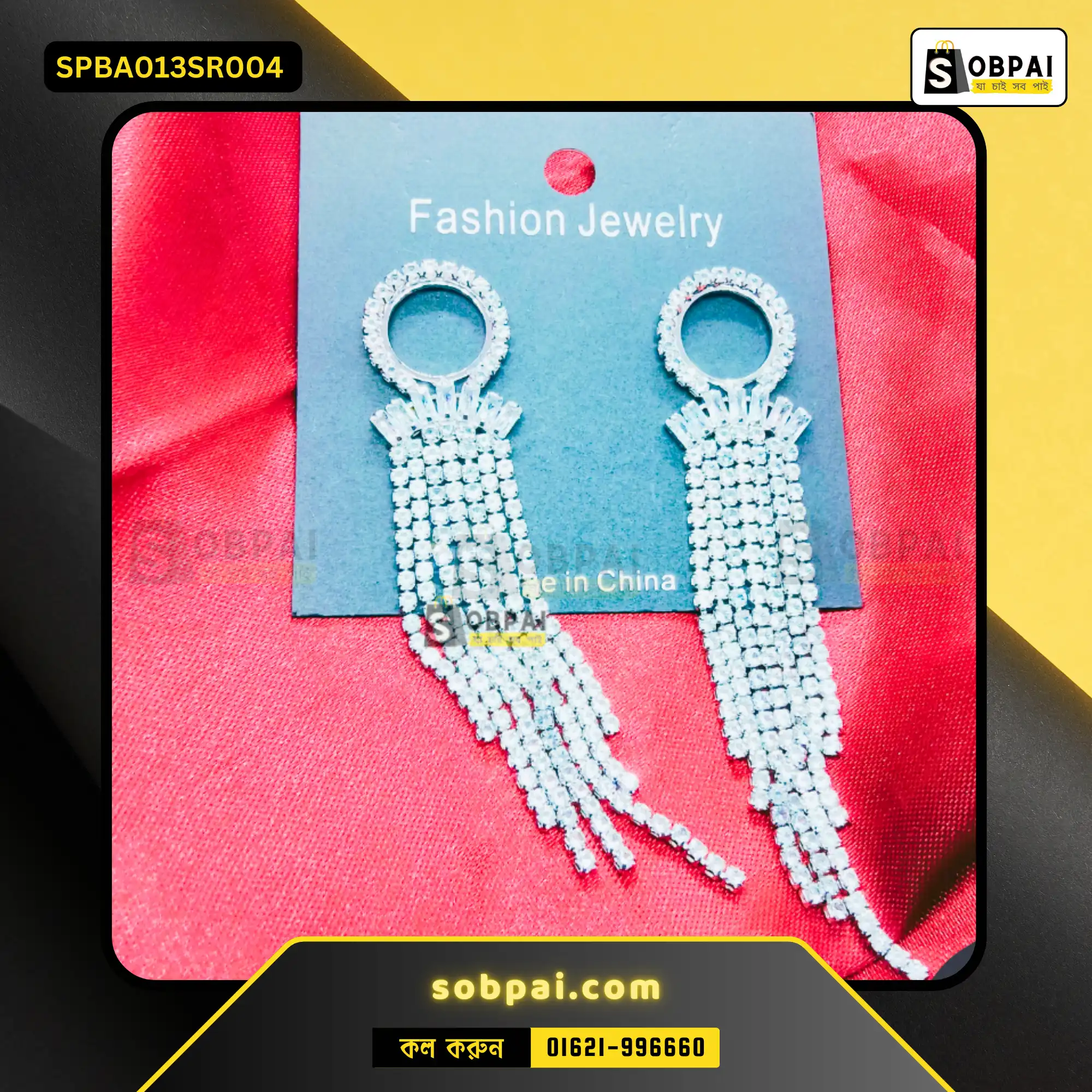 Antique Silver Diamond White Stone Long Chandelier Earrings - Image 2