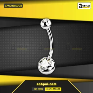 Stylish 14G Navel Piercing Jewelry - White