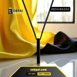 Trendy Hip-Hop Geometric Pendant Necklace (Black)