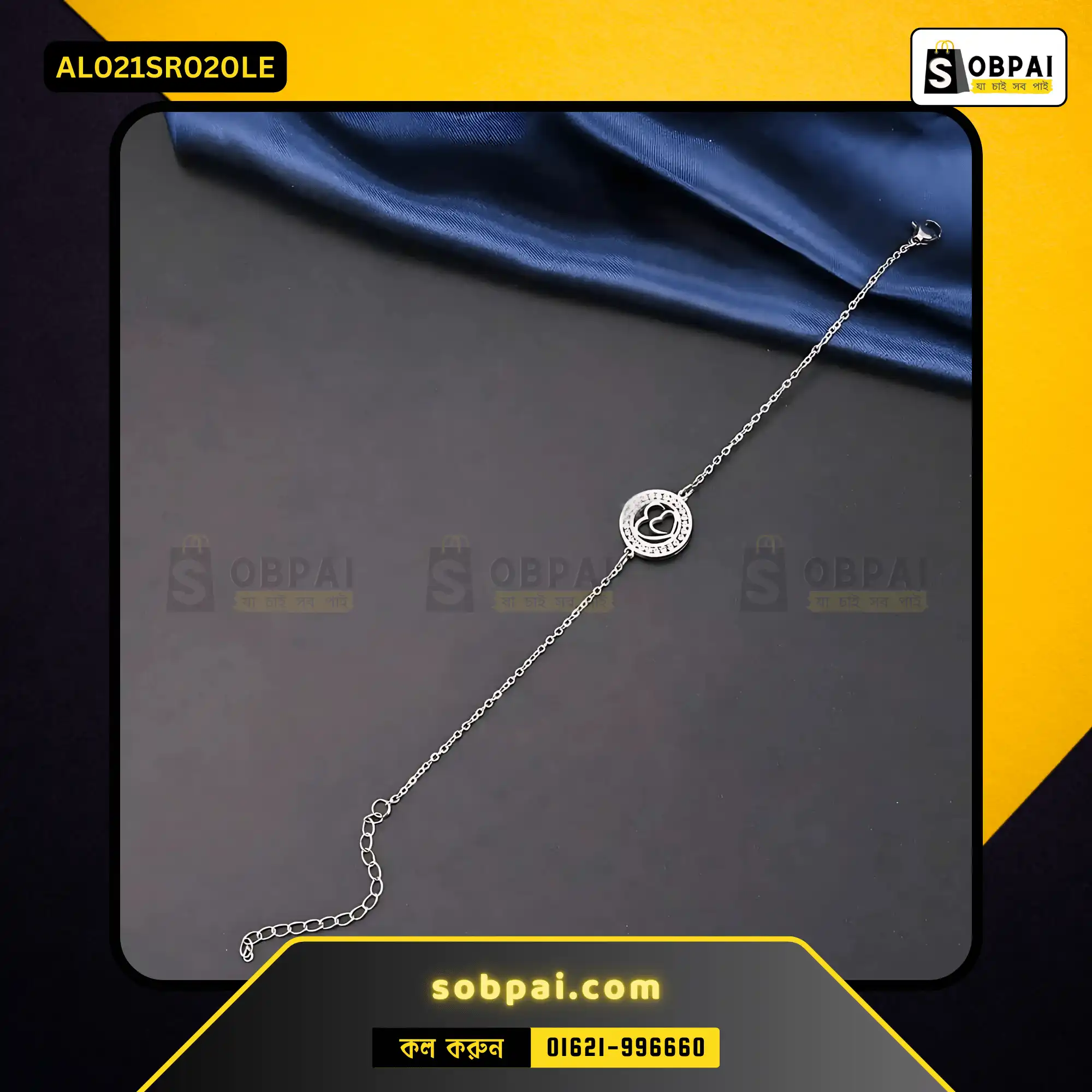 Elegant Double Heart Crystal Bracelet(Silver) - Image 3