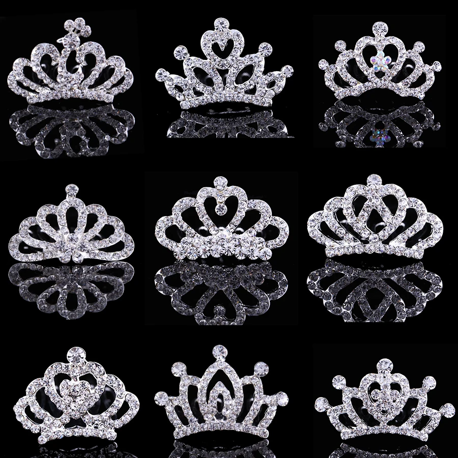 Children's Rhinestone Crystal Tiaras and Crowns for Small Kids Girls - Heart Princess Party Accessories Hair Jewelry Ornaments - Image 2