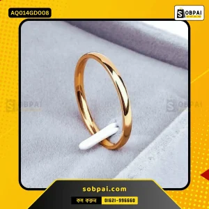 Stylish Stainless Steel Rings for Men & Women (Gold - 8)