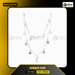 Bohemian Multi-Layer Moon Star Necklace - Silver