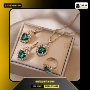 Elegant Crystal Jewelry Set for Women (Green)
