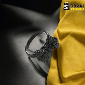 Elegant Black Bow Knot Adjustable Ring for Women