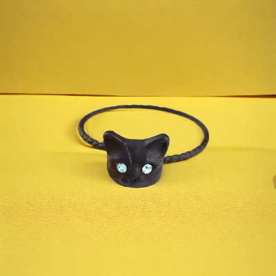 SobPai Cute Cat Head Diamond Ring - Fashionable Jewelry for Women & Girls, 2021 Trendy Design"