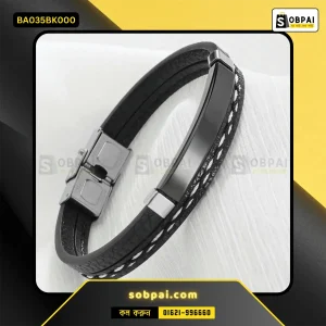 Trendy Leather Bracelet for Stylish Men - Black
