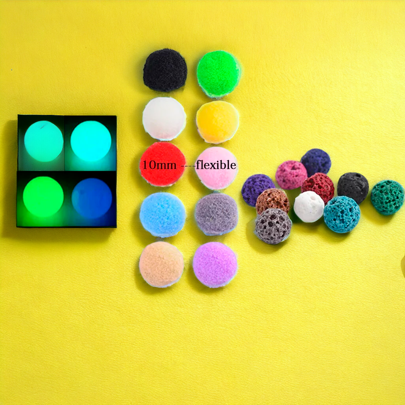 Diversified Felt Glow Balls Lava Stone Aromatherapy Antique Vintage Locket Perfume Essential Oil Diffuser Necklace by SobPai - Multiple Styles & Lengths Available