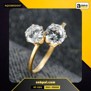 Elegant Stainless Steel Wedding & Engagement Ring ( Gold, 7)