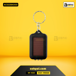 Solar Keychain Torch with LED Light (Black)