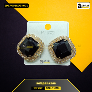 Ear Ring - Square Shaped Black Diamond