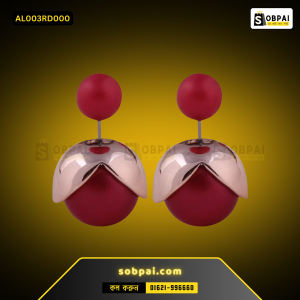 Romantic Double Ball Pearl Earrings - Red