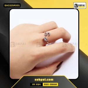 Elegant Adjustable Alphabet Rings for Women - Letter S - Silver