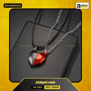 Black & Red Heart Pendant Necklace
