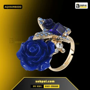 Elegant Crystal Butterfly Fashion Ring (Royal Blue)