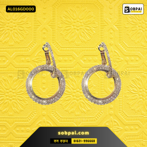 Elegant Crystal Round Gold Wedding Earrings