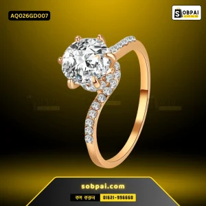 Elegant Zircon Crystal Ring for Women -Gold,7
