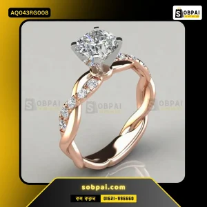 Elegant Geometric Finger Ring for Women - (Rose Gold)