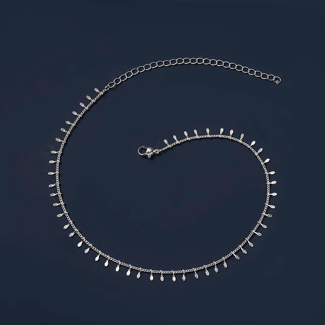 SobPai Fashion Gold Color Tassel Pendant Chain Necklace For Women - Bohemia Punk Short Choker Necklace Jewelry Accessories - Silver and Gold Options Available - Image 3