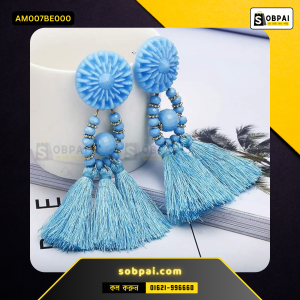 Bohemian Tassel Drop Earrings for Women - Blue