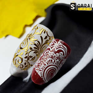 SobPai 3D Gold Bronzing Nail Sticker Flower Metallic Lace Slider DIY Manicure Leaf Nail Decal Nail Art Decorations